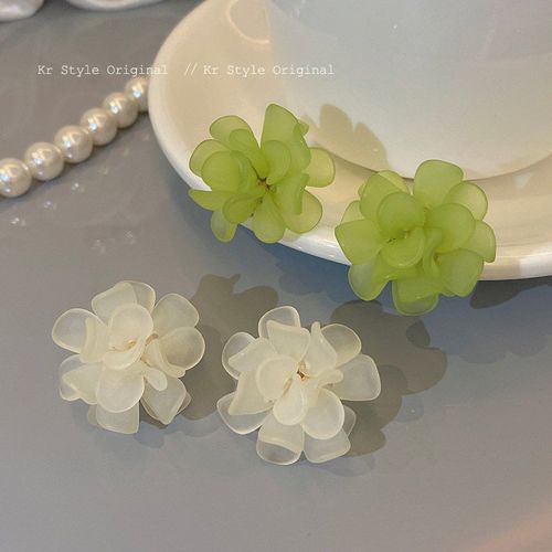 仙气花朵耳环2023年新款潮轻奢气质耳钉女夏百搭小众设计感耳饰品