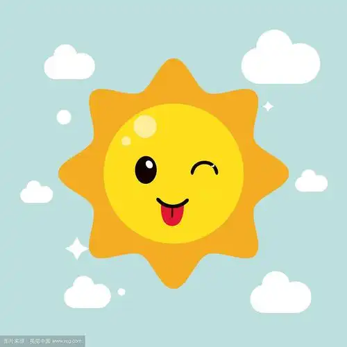 卡哇伊图标太阳卡通设计图形