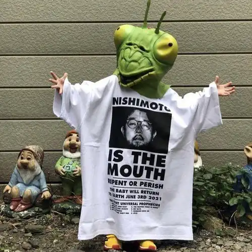 新晋街头潮牌趣味头像印花短袖高街宽松情侣同款嘻哈休闲百搭t恤