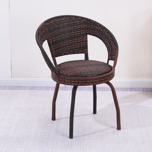 阳台小藤椅子单人扶手靠背椅编织家用老人庭院单个休闲户外藤编椅定制