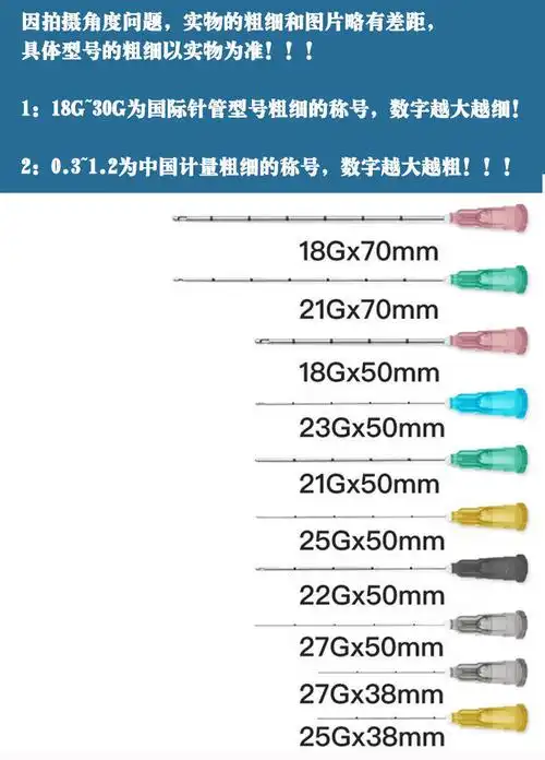 钝针一次性针头玻尿酸填充18g21g22g23g25g27g顿针隆鼻微整钝顿针钝针