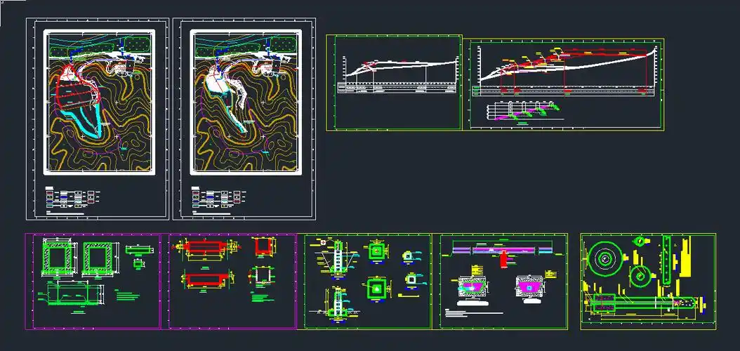 尾矿库全套cad图纸