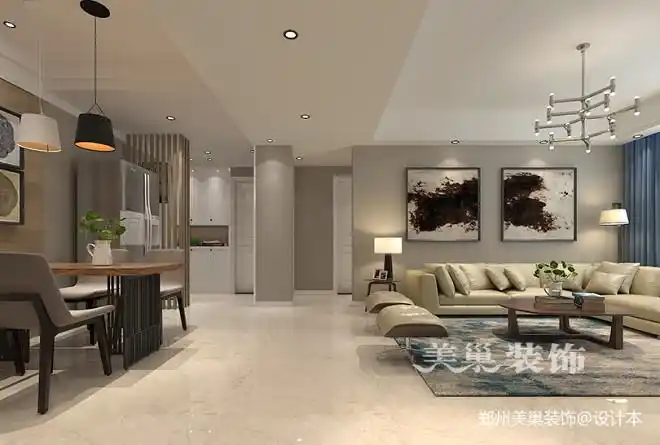 郑州正商智慧城127平三室两厅装修效果图