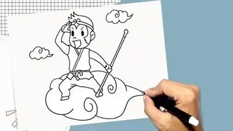 孙悟空简笔画教程,喜欢画齐天大圣孙悟空的小朋友们收藏学起来吧