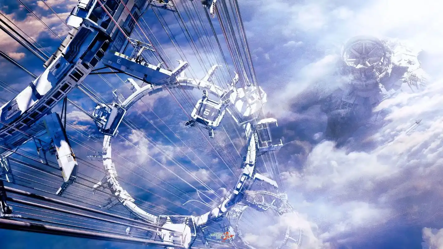 太酷了,太空电梯,每一帧都是壁纸#流浪地球2 #太空电梯 # - 抖音