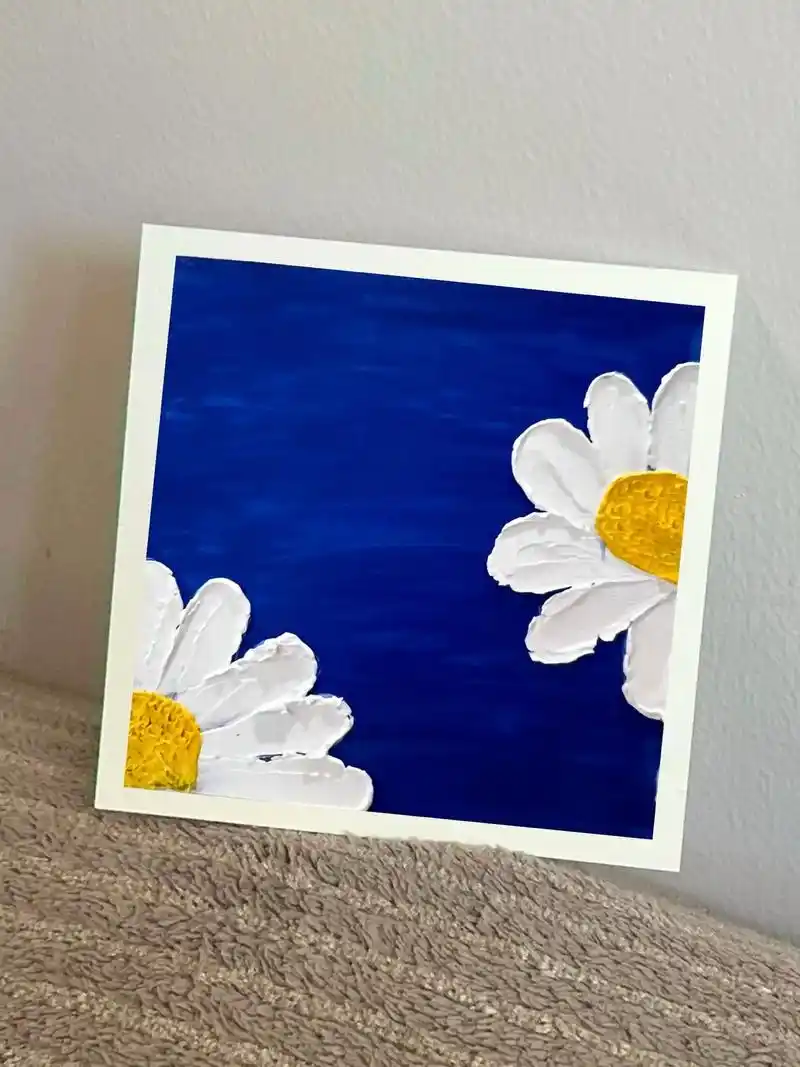 临摹-油画棒简单小画(附教程)简单的小雏菊～临摹来源于网络 - 抖音