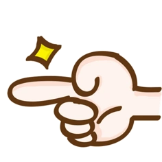 卡通可爱手势手指指向搞怪文字照片美化装饰 png免扣图片设计素材