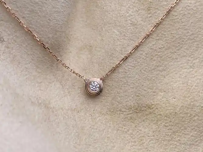 卡地亚飞碟钻石项链玫瑰金色水贝珠宝定制