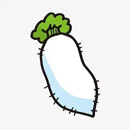 卡通手绘白色的萝卜