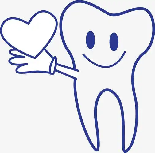 卡通手绘微笑牙齿矢量图素材