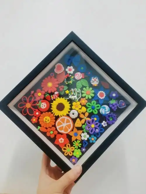 手作超轻粘土小花相框