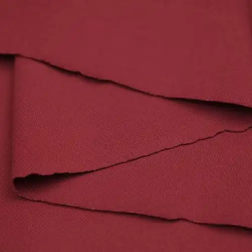高端重磅加厚酒红色弹力纯棉针织面料布料廓形纯色全棉针织布料