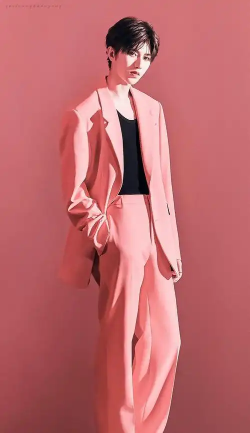 240218蔡徐坤粉色写真引网友热议吸睛实力不容小觑