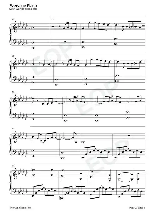 on my way-唐人街探案3插曲五线谱预览2