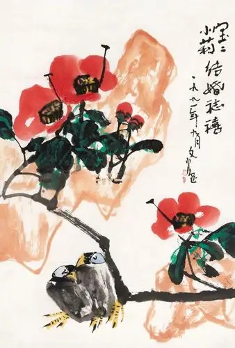 江文湛写意花鸟