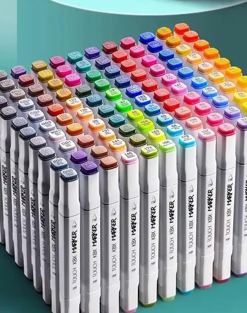马克笔套装初中生 马克笔48色套装小学生美术生80色touch双头水彩笔60