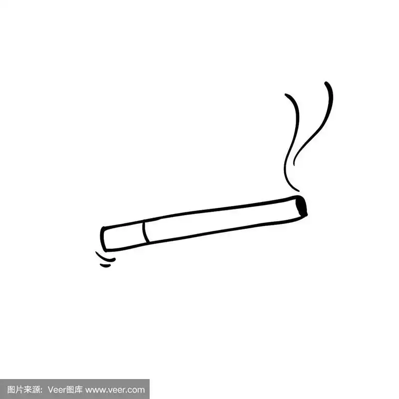 香烟图标,烟雾插图手绘涂鸦风格