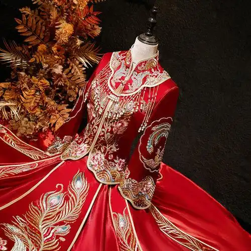 秀禾服新娘2022年新款结婚敬酒服古装嫁衣凤冠霞帔中式礼服龙凤褂