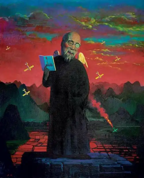 画家刘野活在童话故事里的中年人