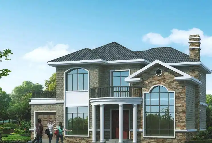 新款简欧式两层农村别墅带车库仅21万主体造价