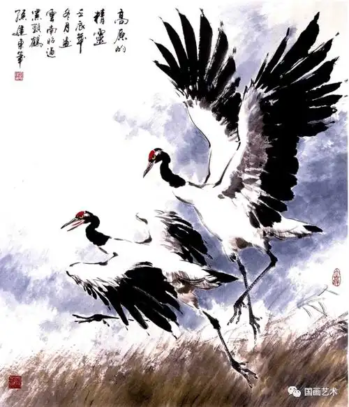 写意仙鹤入门画法_羽毛_黑色_飞翔