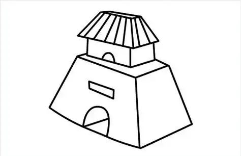 3-6岁儿童简笔画,儿童简笔画,古代城楼简笔画,简笔画图片