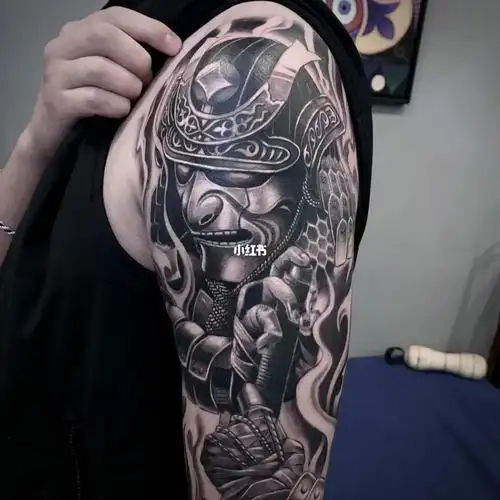 鬼武士花臂局部#伊犁纹身  #欧美写实纹身