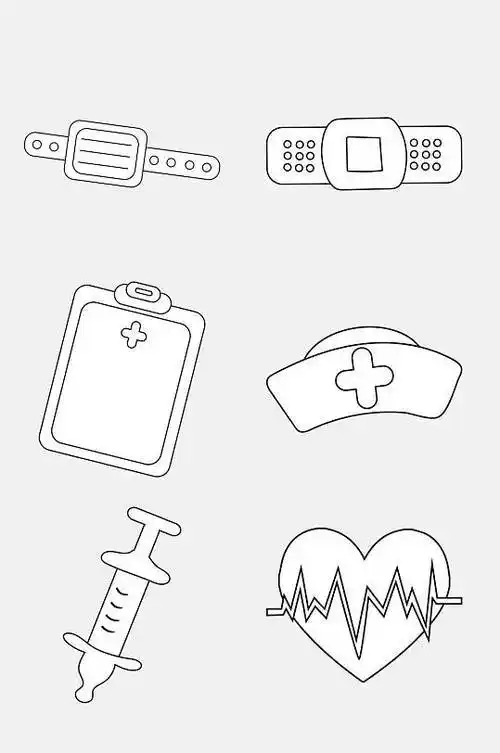 简笔画简笔画医用品听诊器幼儿简笔画医疗器械简笔画简单医疗用品图