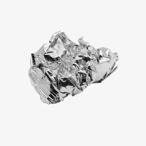 揉成一团的银色锡纸免抠素材免费下载_觅元素51yuansu.com