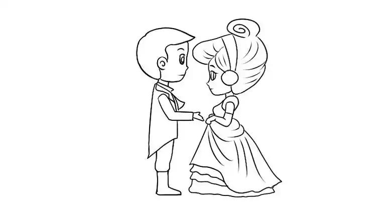 灰姑娘和王子简笔画教程 灰姑娘和王子简笔画画法