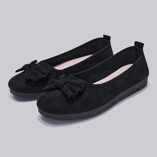 老北京布鞋女新款夏季品牌中老年豆豆鞋职业女士透气黑色工作鞋子