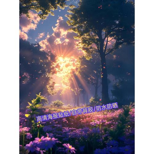 新款定制治愈舒心风景画背景墙壁贴纸高清防水客厅卧室美化遮瑕贴【15