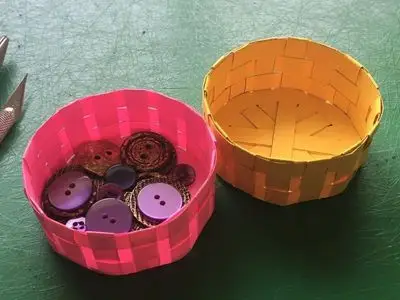 圆形纸编小篮子糖果盒杂物盒