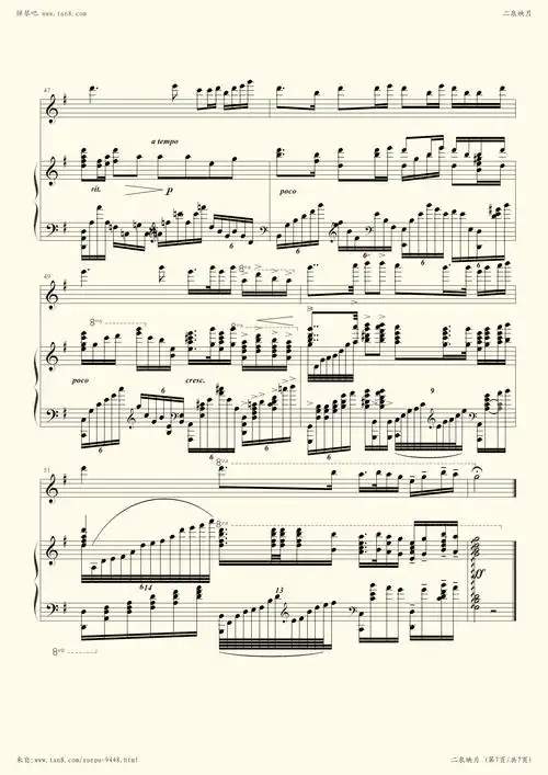 钢琴谱:二泉映月(钢伴版)
