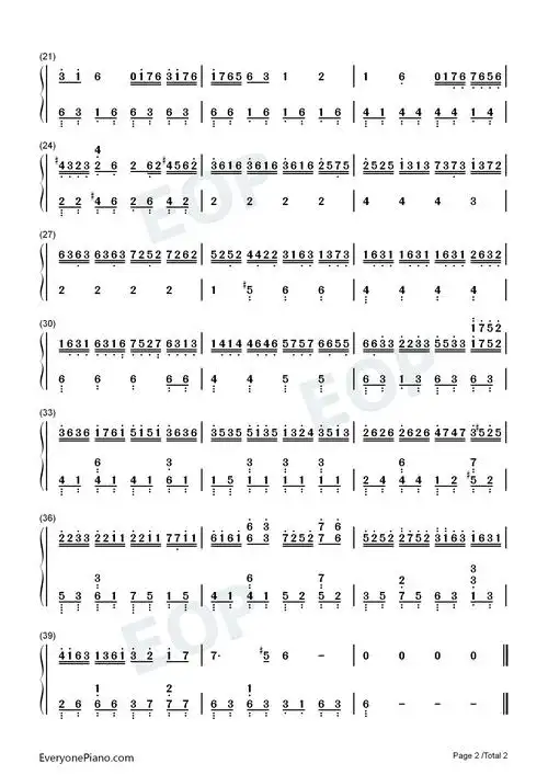 the end-末日-跳舞的线双手简谱预览2