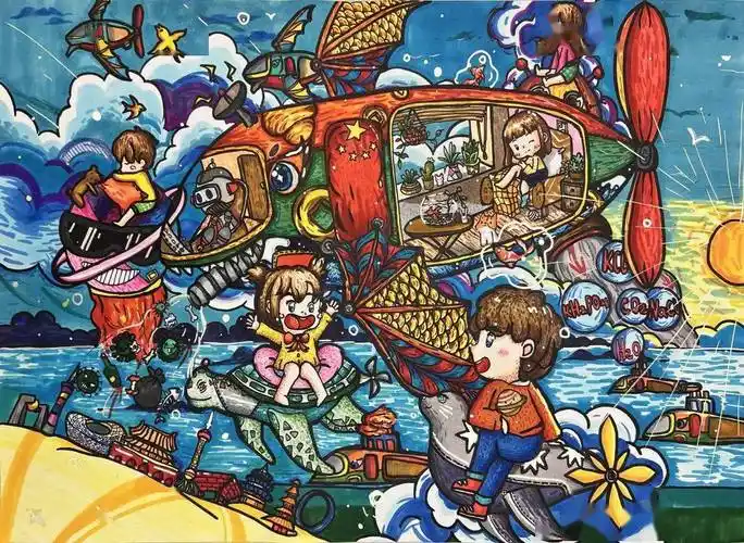 省青少年航空绘画大赛佳作出炉_指导老师_小学_作品