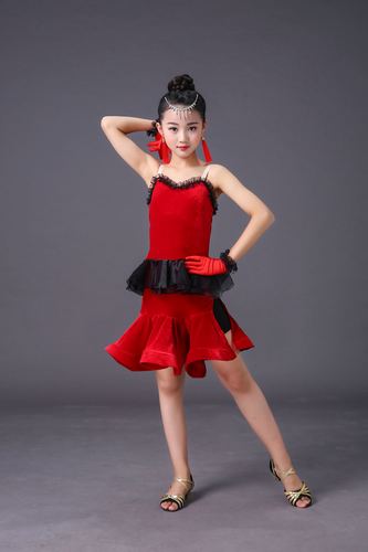 2020新款女童拉丁舞演出服少儿比赛服拉丁练功考级拉丁舞演出服