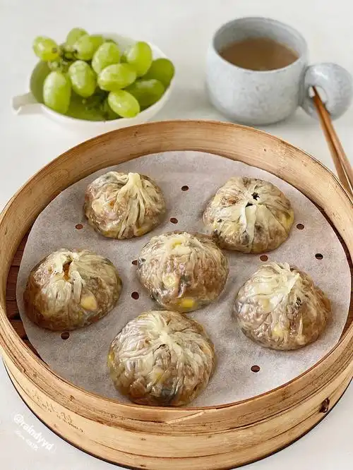 咸蛋黄芝士纸皮烧麦97完美复刻软糯咸香拉丝