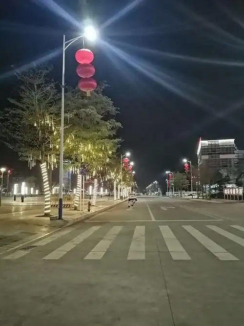 路灯亮了,深汕美了,街头年味浓浓