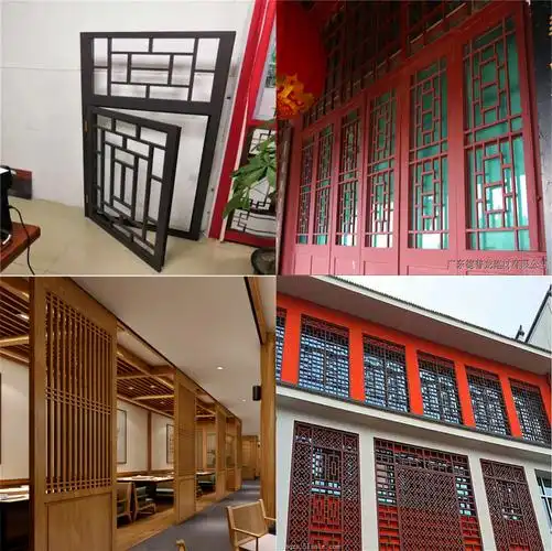 门窗铝花格中式铝合金花格窗复古装饰