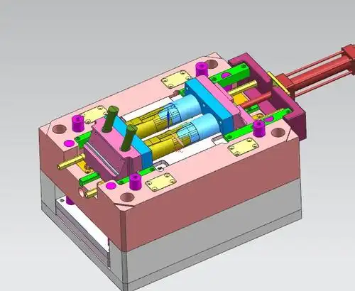 针阀式热流道模具,四面大滑块模具图纸