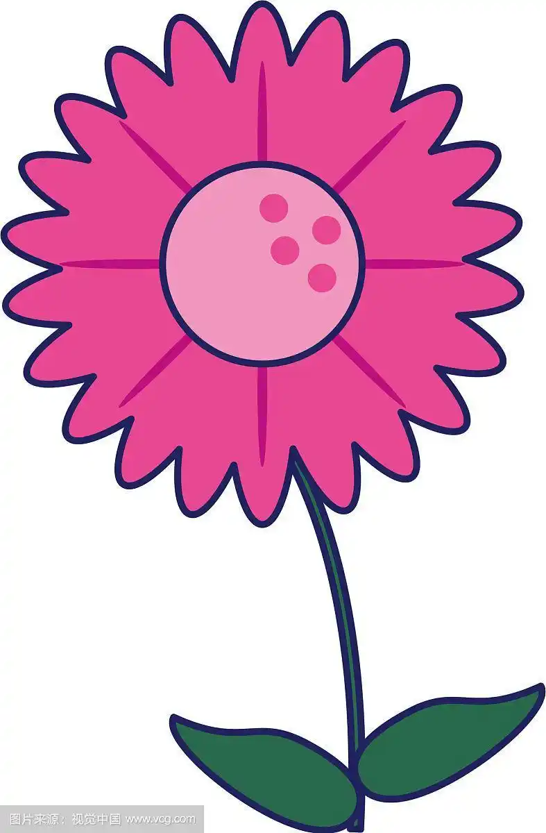 美丽的花朵卡通孤立蓝线