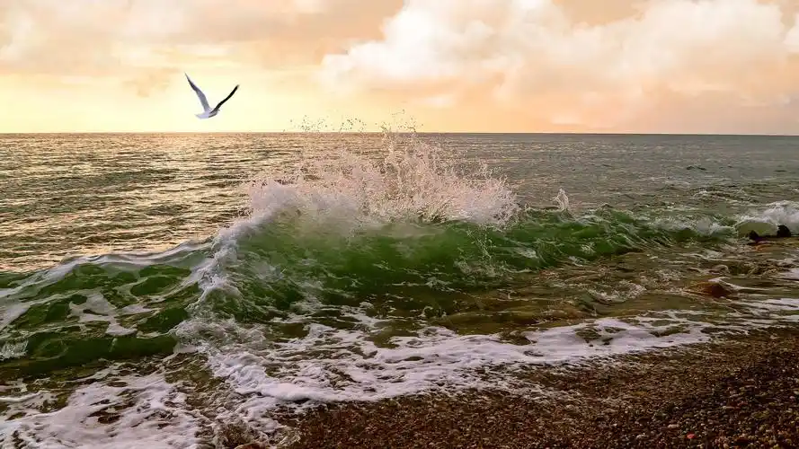 波涛汹涌的大海,高清图片,电脑桌面-壁纸族