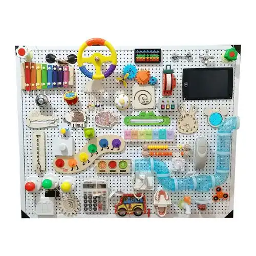 蒙特梭利早教益智玩具宝宝儿童忙碌板diy配件洞洞板忙碌房屋材料