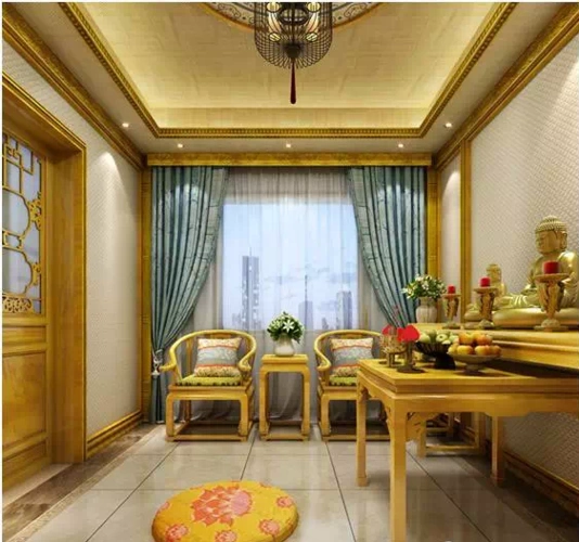 别墅佛堂设计佛堂之上许家人一世安好