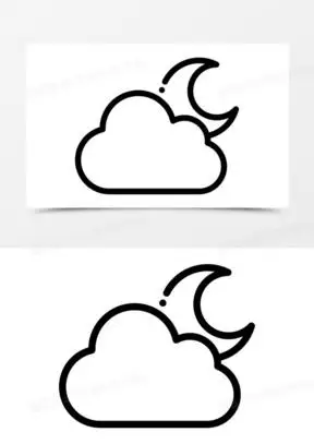 多云的夜晚图标00多云的夜晚图标10多云的早晨图标00多云下雨天气线条