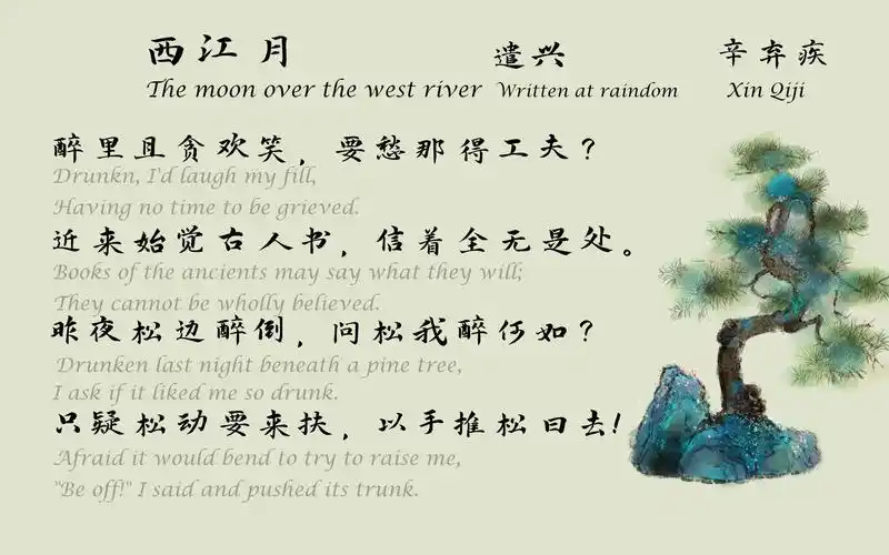 辛弃疾《西江月》(遣兴)宋词三百首 中国古诗词欣赏 中英文朗读版