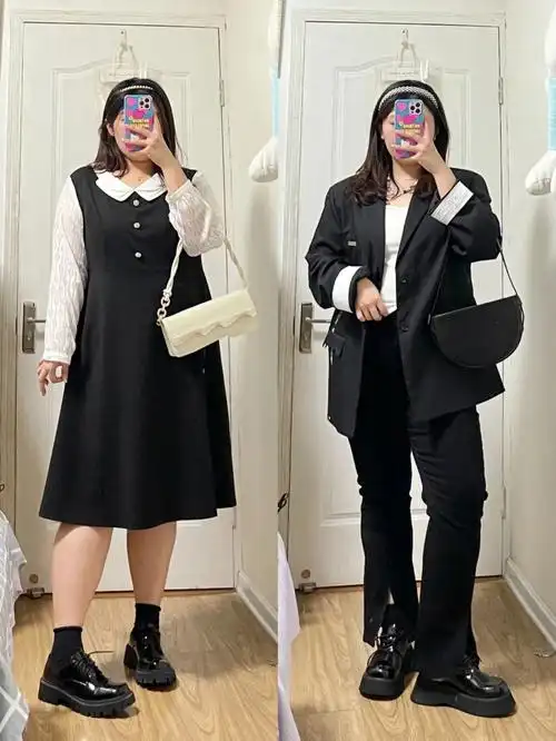 170斤大码穿搭黑白就是王道