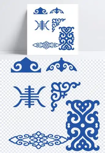 蓝色蒙古图腾