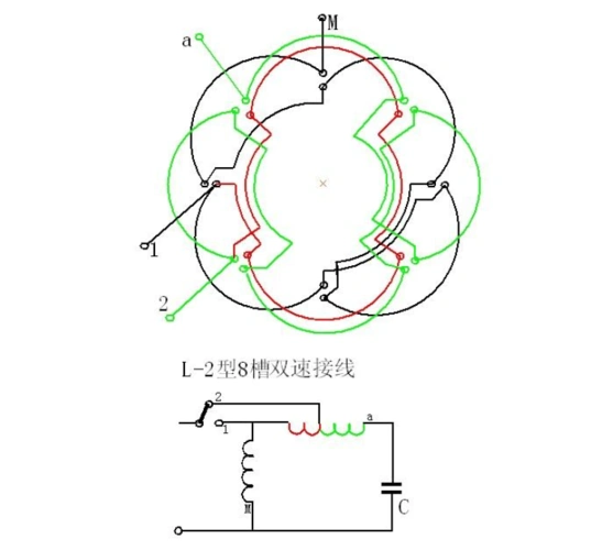 单相调速电机绕组接线图